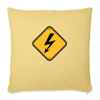 schild hinweis elektrisch blitz strom energie star - Sofakissenbezug 45 x 45 cm - Hellgelb - Vorne