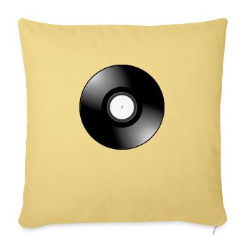 Smiley Vinyl Record - Housse de coussin décorative 45 x 45 cm - jaune délavé - Devant