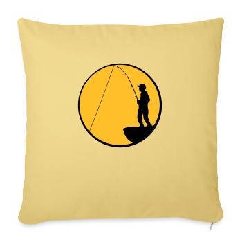 fisherman cliff sea slope round moon night angler sp - Sofa pillowcase 17,3'' x 17,3'' (45 x 45 cm) - washed yellow - Front