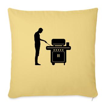 Freizeit - Mann Grill - Sofakissenbezug 45 x 45 cm - Hellgelb - Vorne
