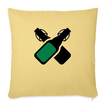 Alkohol - Bierflaschen - Sofakissenbezug 45 x 45 cm - Hellgelb - Vorne