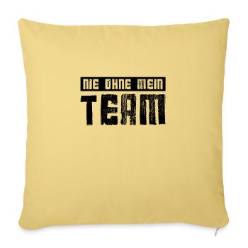 nie ohne mein team - Sofakissenbezug 45 x 45 cm - Hellgelb - Vorne