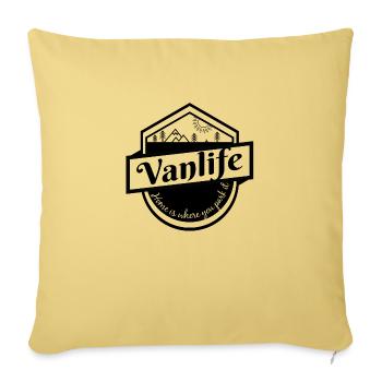 Van life, camping, bus, sweater - Sofa pillowcase 17,3'' x 17,3'' (45 x 45 cm) - washed yellow - Front
