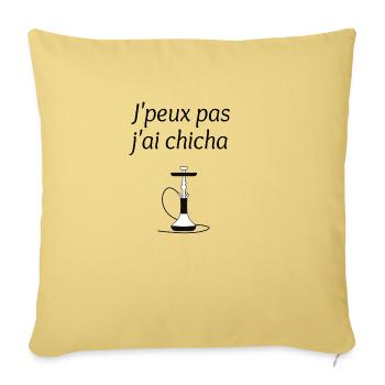 J'peux pas j'ai chicha - Housse de coussin décorative 45 x 45 cm - jaune délavé - Devant