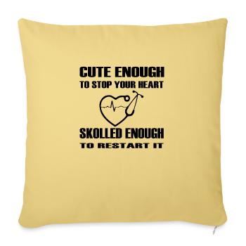 Infirmière de nurse Docteur - Housse de coussin décorative 45 x 45 cm - jaune délavé - Devant