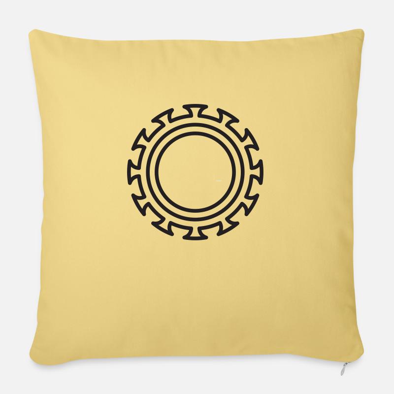 Zahnrad 3 - Sofakissenbezug 45 x 45 cm - Hellgelb