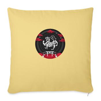 KARATE KANJI TIGER - Sofa pillowcase 17,3'' x 17,3'' (45 x 45 cm) - washed yellow - Front