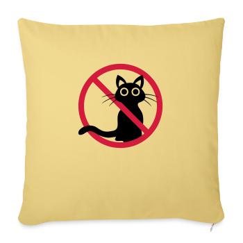 Black cat banned - Sofa pillowcase 17,3'' x 17,3'' (45 x 45 cm) - washed yellow - Front