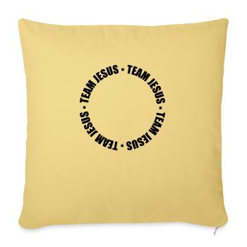 Texte de l’anneau Jésus - Housse de coussin décorative 45 x 45 cm - jaune délavé - Devant