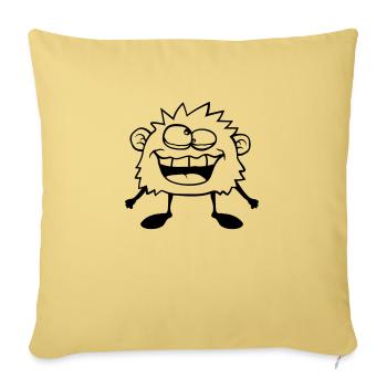 Crazy monster grimace - Sofa pillowcase 17,3'' x 17,3'' (45 x 45 cm) - washed yellow - Front
