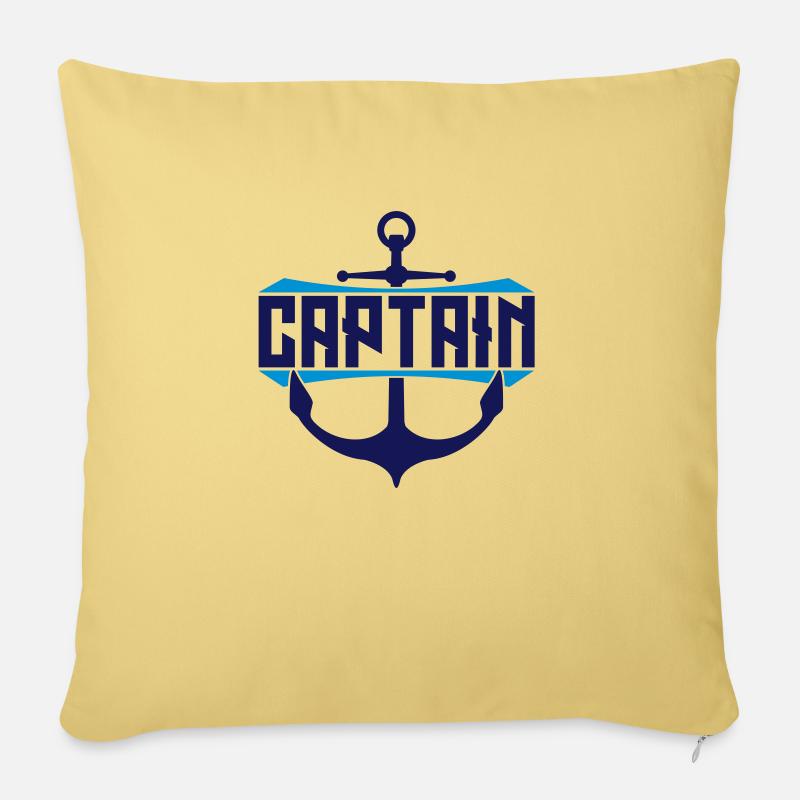 Captain Anker Text - Sofakissenbezug 45 x 45 cm - Hellgelb