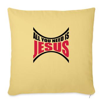Need Jesus Gebogen - Sofakissenbezug 45 x 45 cm - Hellgelb - Vorne