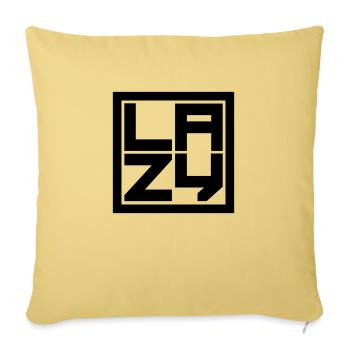 Schild Lazy Viereck - Sofakissenbezug 45 x 45 cm - Hellgelb - Vorne