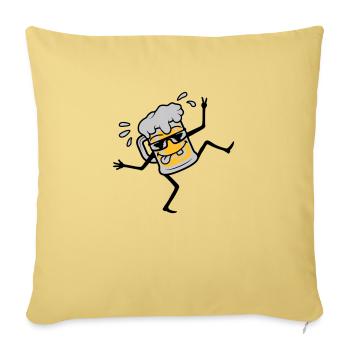 Dancing Cool Party Bière - Housse de coussin décorative 45 x 45 cm - jaune délavé - Devant