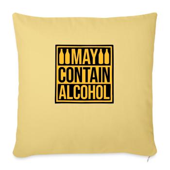 Hinweis May Contain Alcohol - Sofakissenbezug 45 x 45 cm - Hellgelb - Vorne
