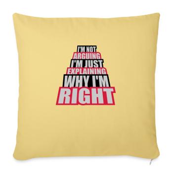 Je ne discute pas - Housse de coussin décorative 45 x 45 cm - jaune délavé - Devant