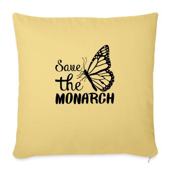Save The Monarch - Sofa pillowcase 17,3'' x 17,3'' (45 x 45 cm) - washed yellow - Front