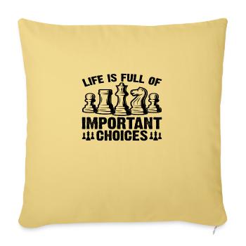 La vie est pleine de choix importants - Housse de coussin décorative 45 x 45 cm - jaune délavé - Devant