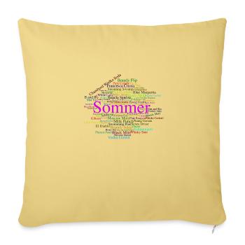 Cocktails / Sommer (Wordcloud, über 100 Cocktails) - Sofakissenbezug 45 x 45 cm - Hellgelb - Vorne