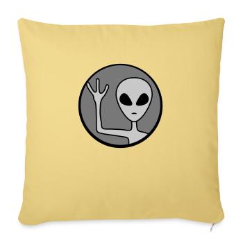 Around Alien waves friendly - Sofa pillowcase 17,3'' x 17,3'' (45 x 45 cm) - washed yellow - Front