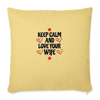love your wife . - Sofa pillowcase 17,3'' x 17,3'' (45 x 45 cm) - washed yellow - Front