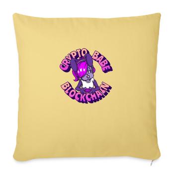 Crypto Babe Blockchain transparent - Sofakissenbezug 45 x 45 cm - Hellgelb - Vorne