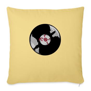 Horror Eye Vinyl Record - Sofa pillowcase 17,3'' x 17,3'' (45 x 45 cm) - washed yellow - Front