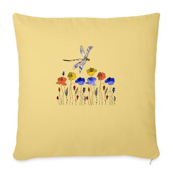Libellule - Housse de coussin décorative 45 x 45 cm - jaune délavé - Devant