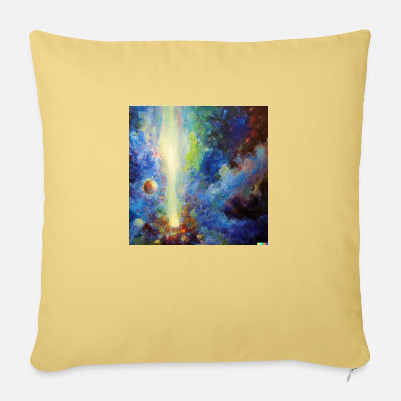 Trou blanc dans l’espace - Housse de coussin décorative 45 x 45 cm - jaune délavé