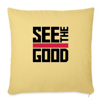 voir la bonne citation - Housse de coussin décorative 45 x 45 cm - jaune délavé - Devant