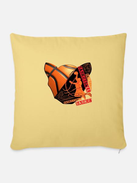 basketball - Sofakissenbezug 45 x 45 cm - Hellgelb