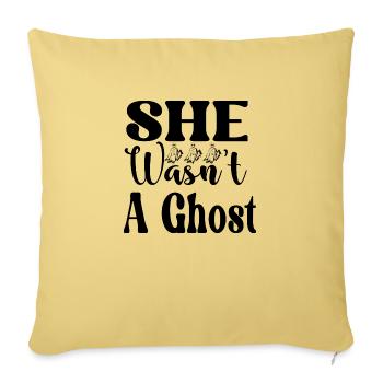 Elle n’était pas un fantôme - Housse de coussin décorative 45 x 45 cm - jaune délavé - Devant