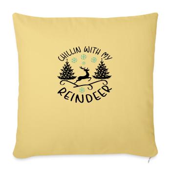 Chillin With My Reindeer - Sofa pillowcase 17,3'' x 17,3'' (45 x 45 cm) - washed yellow - Front