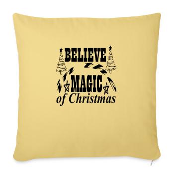 Believe in the Magic of Christmas - Sofa pillowcase 17,3'' x 17,3'' (45 x 45 cm) - washed yellow - Front