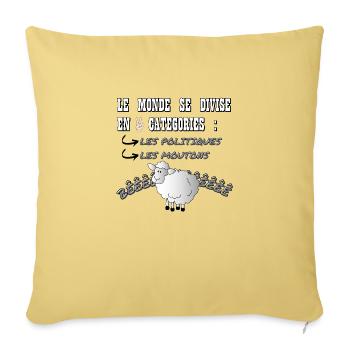 LE MONDE SE DIVISE EN 2 CATÉGORIES - Housse de coussin décorative 45 x 45 cm - jaune délavé - Devant