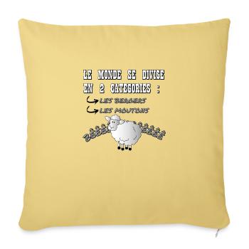 LE MONDE SE DIVISE EN 2 CATEGORIES - Housse de coussin décorative 45 x 45 cm - jaune délavé - Devant
