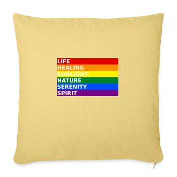 LGBT Gay Pride Rainbow Colors Slogan Drapeau - Housse de coussin décorative 45 x 45 cm - jaune délavé - Devant