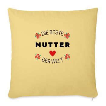 Die beste mutter der welt. - Sofakissenbezug 45 x 45 cm - Hellgelb - Vorne