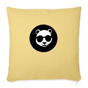 Panda avec lunettes de soleil - Housse de coussin décorative 45 x 45 cm - jaune délavé - Devant