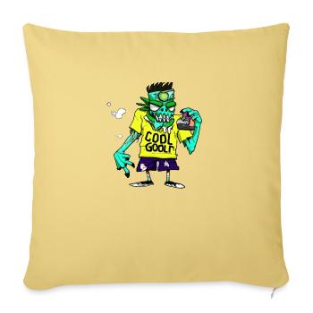 Zombie cool - Housse de coussin décorative 45 x 45 cm - jaune délavé - Devant
