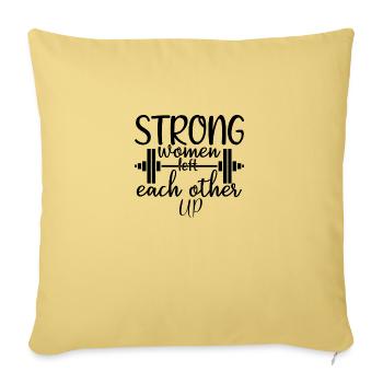 Des femmes fortes - Housse de coussin décorative 45 x 45 cm - jaune délavé - Devant