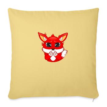 Fox big eyes without circle - Sofa pillowcase 17,3'' x 17,3'' (45 x 45 cm) - washed yellow - Front