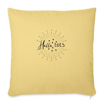 Hello 2023 - Sofa pillowcase 17,3'' x 17,3'' (45 x 45 cm) - washed yellow - Front