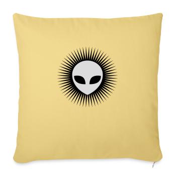 Strahlen Alien Kopf grau - Sofakissenbezug 45 x 45 cm - Hellgelb - Vorne