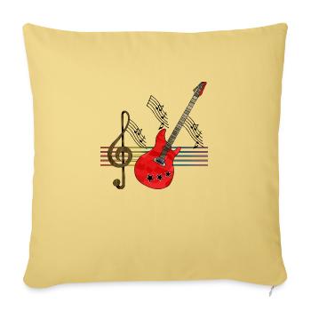Guitar - Sofa pillowcase 17,3'' x 17,3'' (45 x 45 cm) - washed yellow - Front