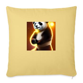 Un panda pour tous les cœurs - Housse de coussin décorative 45 x 45 cm - jaune délavé - Devant