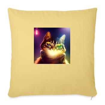 The Universe Cat - Sofa pillowcase 17,3'' x 17,3'' (45 x 45 cm) - washed yellow - Front
