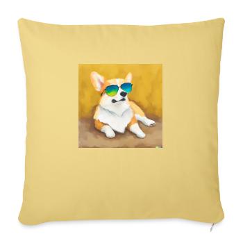 Cool Corgi - Housse de coussin décorative 45 x 45 cm - jaune délavé - Devant