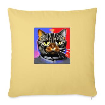 Space cat - Sofa pillowcase 17,3'' x 17,3'' (45 x 45 cm) - washed yellow - Front