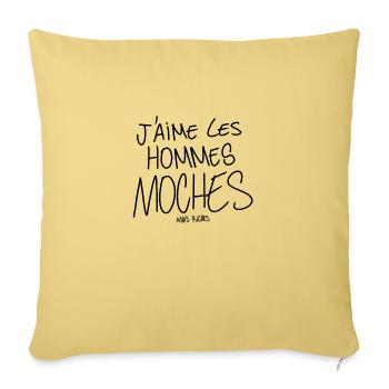 J'aime les hommes moches mais riches - Housse de coussin décorative 45 x 45 cm - jaune délavé - Devant